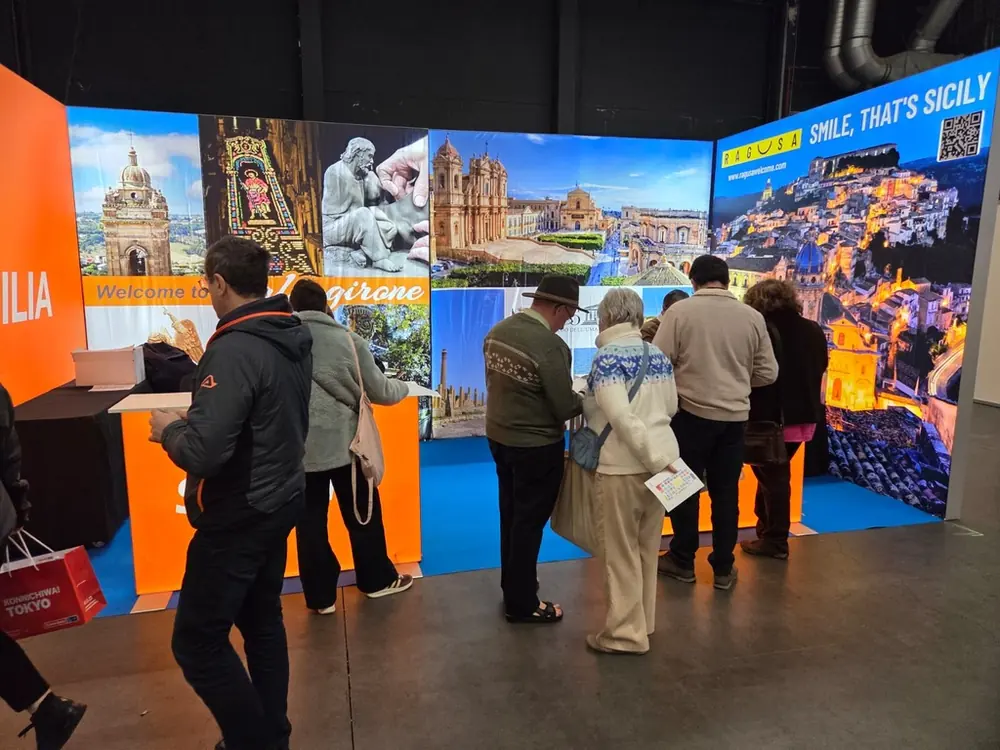 Stand Piazza d’Italia durante una fiera internazionale